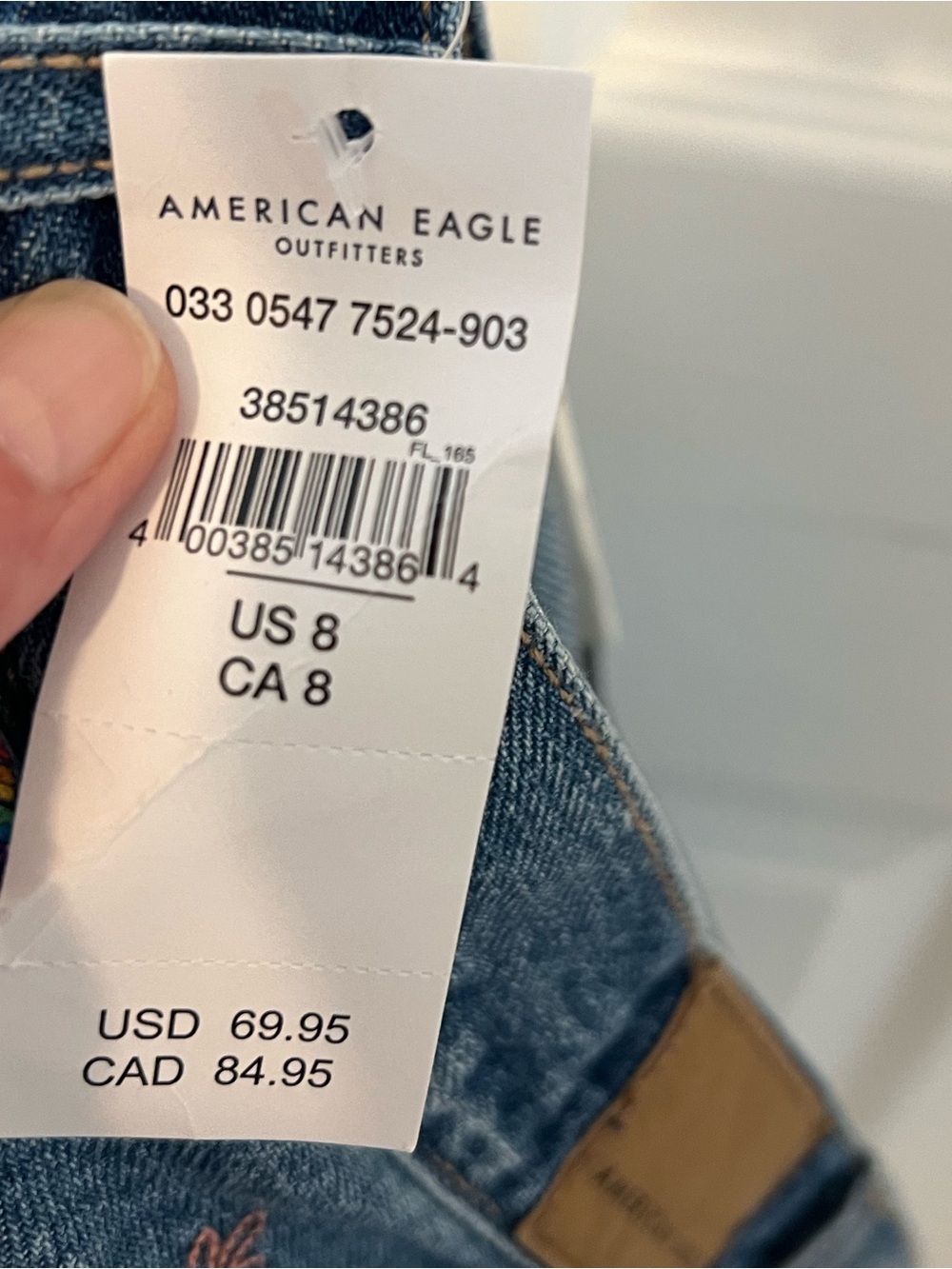 NWT American Eagle Boyfriend Embroidered High-Rise Women's Denim Shorts, Size 8 - Picture 12 of 14